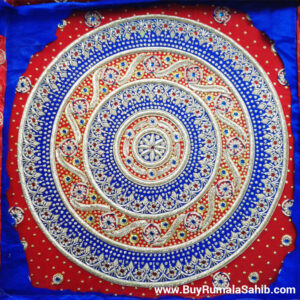 Buy Royal Blue and Red Rumala Sahib (Hand Embroidery)